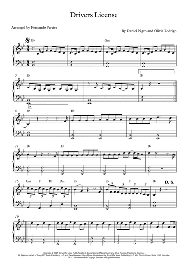 Drivers License (arr. Fernando Pereira)