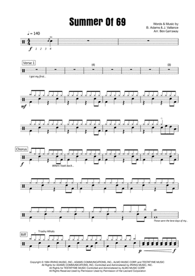 Summer Of '69 (arr. Ben Garraway)
