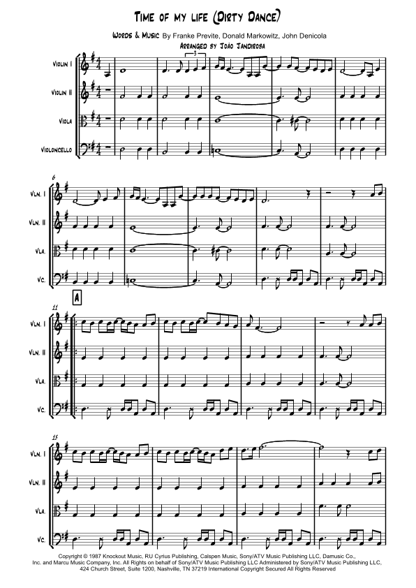 (i've Had) The Time Of My Life (arr. João Lourenço Gama Jandiroba)