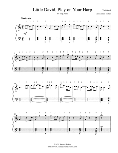 Little David, Play on Your Harp - for easy piano (arr. Samuel Stokes)