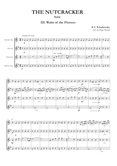 "Waltz of the Flowers" from Nutcracker Suite for Saxophone Quartet (arr. Diego Marani)