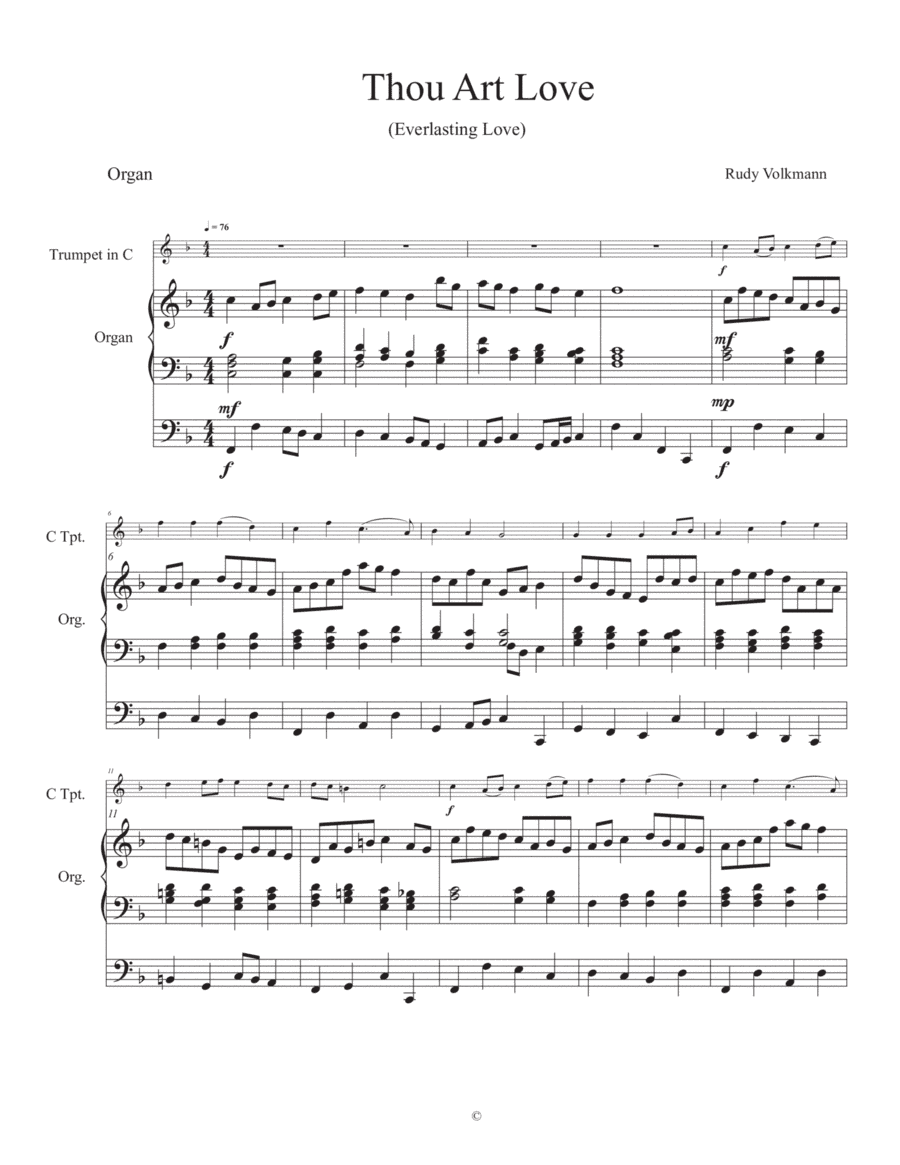 Thou Art Love (Everlasting Love); Processional for C Trumpet and organ