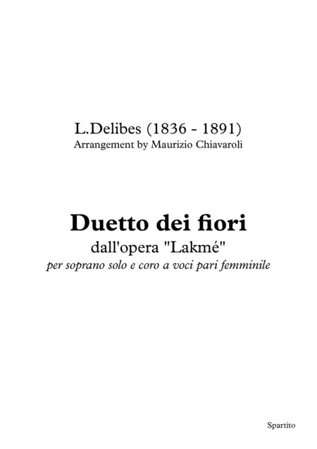 Duetto dei fiori (Flower duet) (arr. Maurizio Chiavaroli)