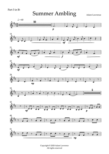 Summer Ambling - 4 Part Brass - PART 3 in Bb