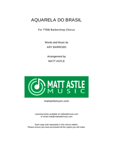 Aquarela Brasileira (aquarela Do Brasil) (brasil) (arr. Matt Astle)