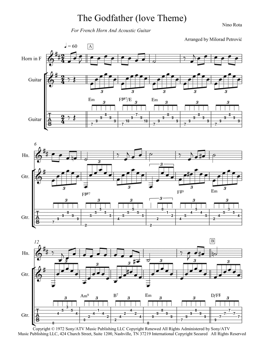 The Godfather (love Theme) (arr. Milorad Petrović)