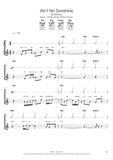 Ain't No Sunshine (arr. Andy Crowley)