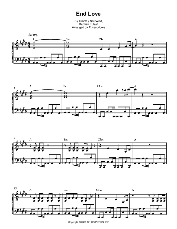 End Love (arr. Tunescribers)