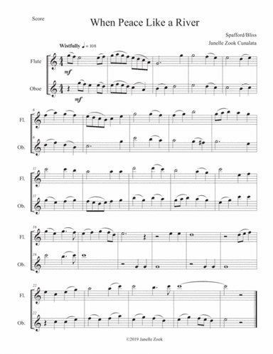 It is Well with my Soul (When Peace Like a River) - C treble instrument duet (arr. Janelle Zook Cunalata)