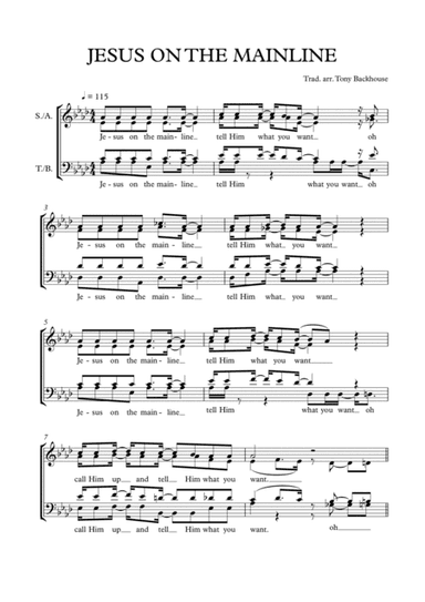 JESUS ON THE MAINLINE (arr. Tony Backhouse)