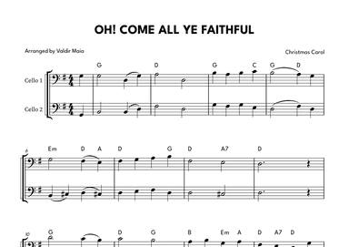 O Come, All Ye Faithful (Adeste Fideles) - Cello Duet (arr. Valdir Maia)