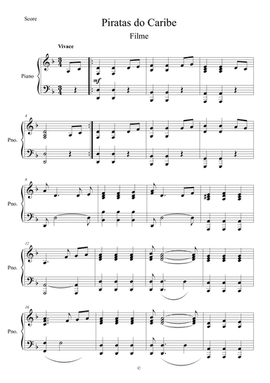 Pirates Of The Caribbean (arr. Gabriel Busarello)