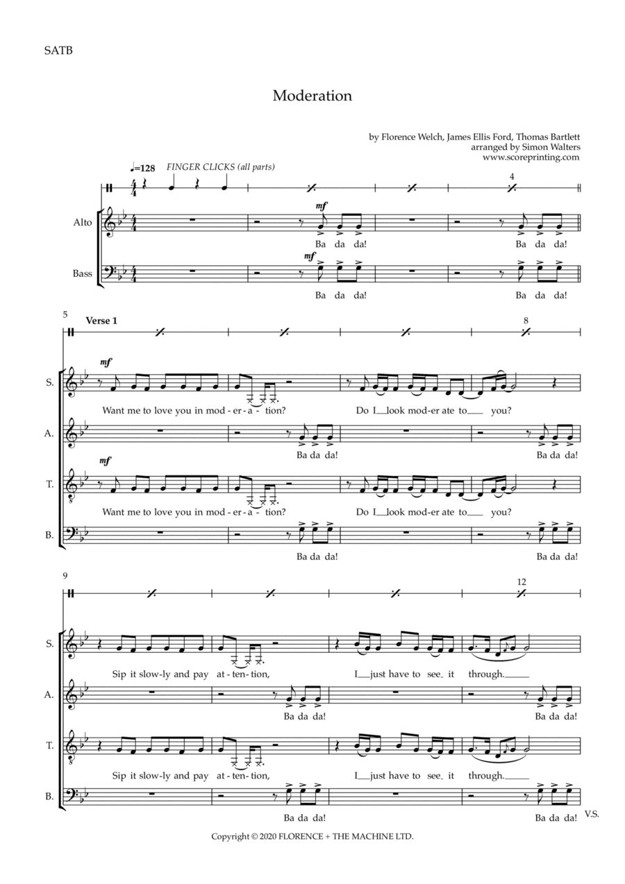 Moderation (arr. Simon Walters)