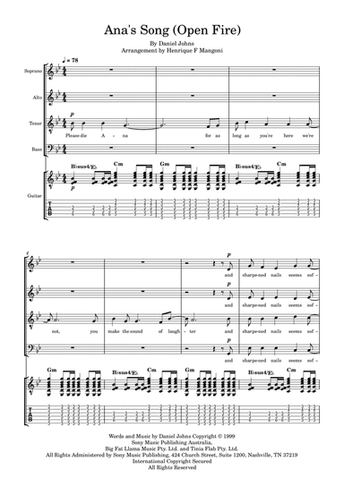 Ana's Song (open Fire) (arr. Henrique F Mangoni)