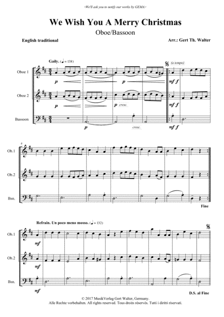 We Wish You A Merry Christmas (arr. Gert Th. Walter)