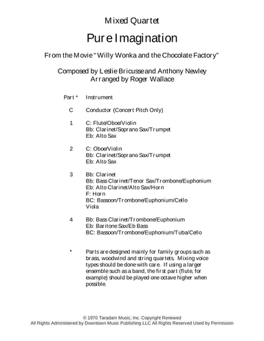 Pure Imagination (arr. Roger Wallace)