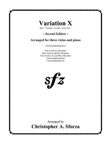Variation X, for two violas and piano (arr. Christopher A. Sforza)