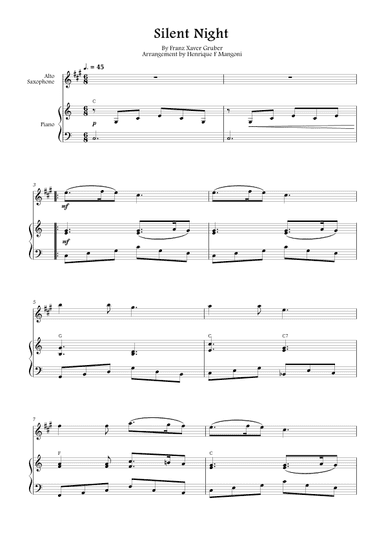 Silent Night (Stille Nacht) (arr. Henrique F Mangoni)