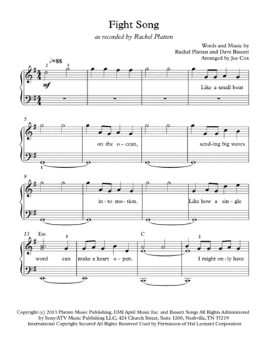 Fight Song (arr. Joe Cox)