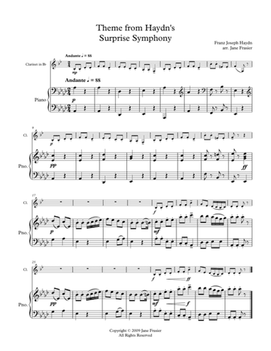 Theme from Haydn's Surprise Symphony (arr. Jane Frasier)