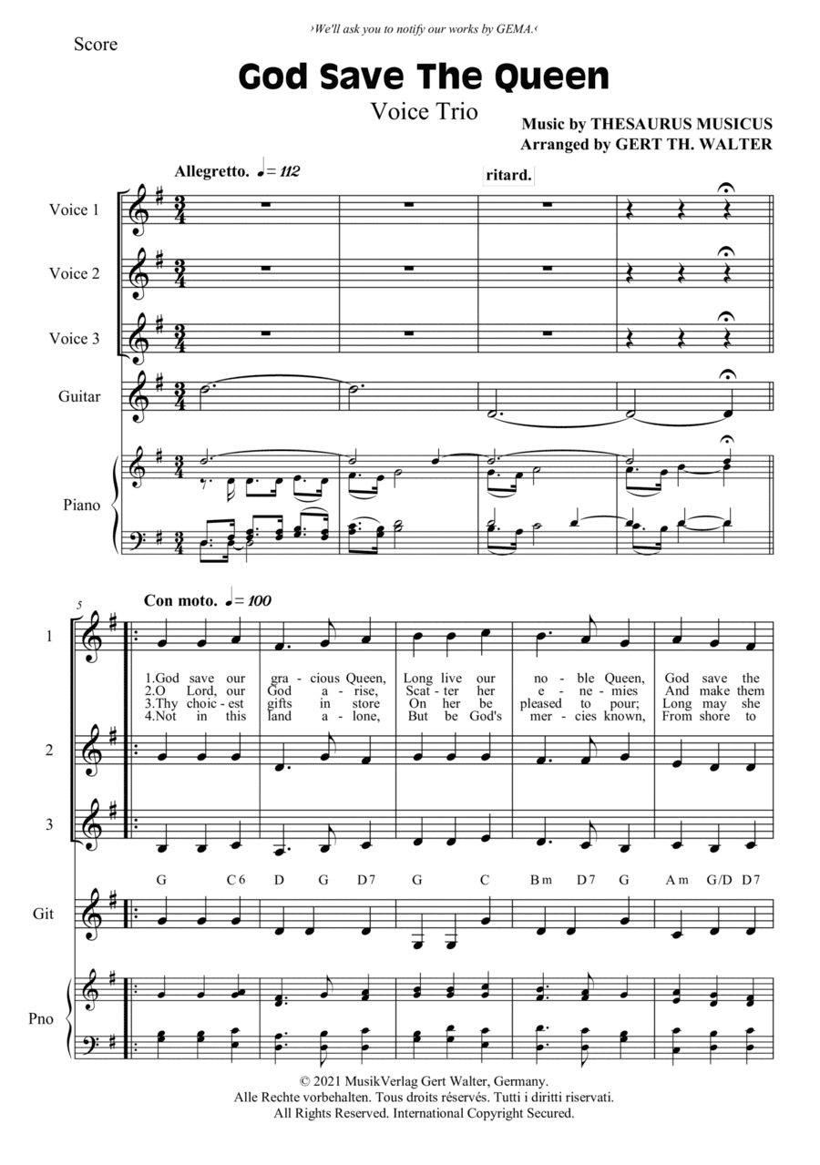 God Save The Queen (arr. Gert Th. Walter)