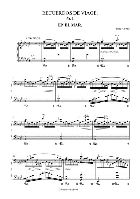 Isaac Albéniz - Recuerdos de viaje: En el mar (arr. MMS)