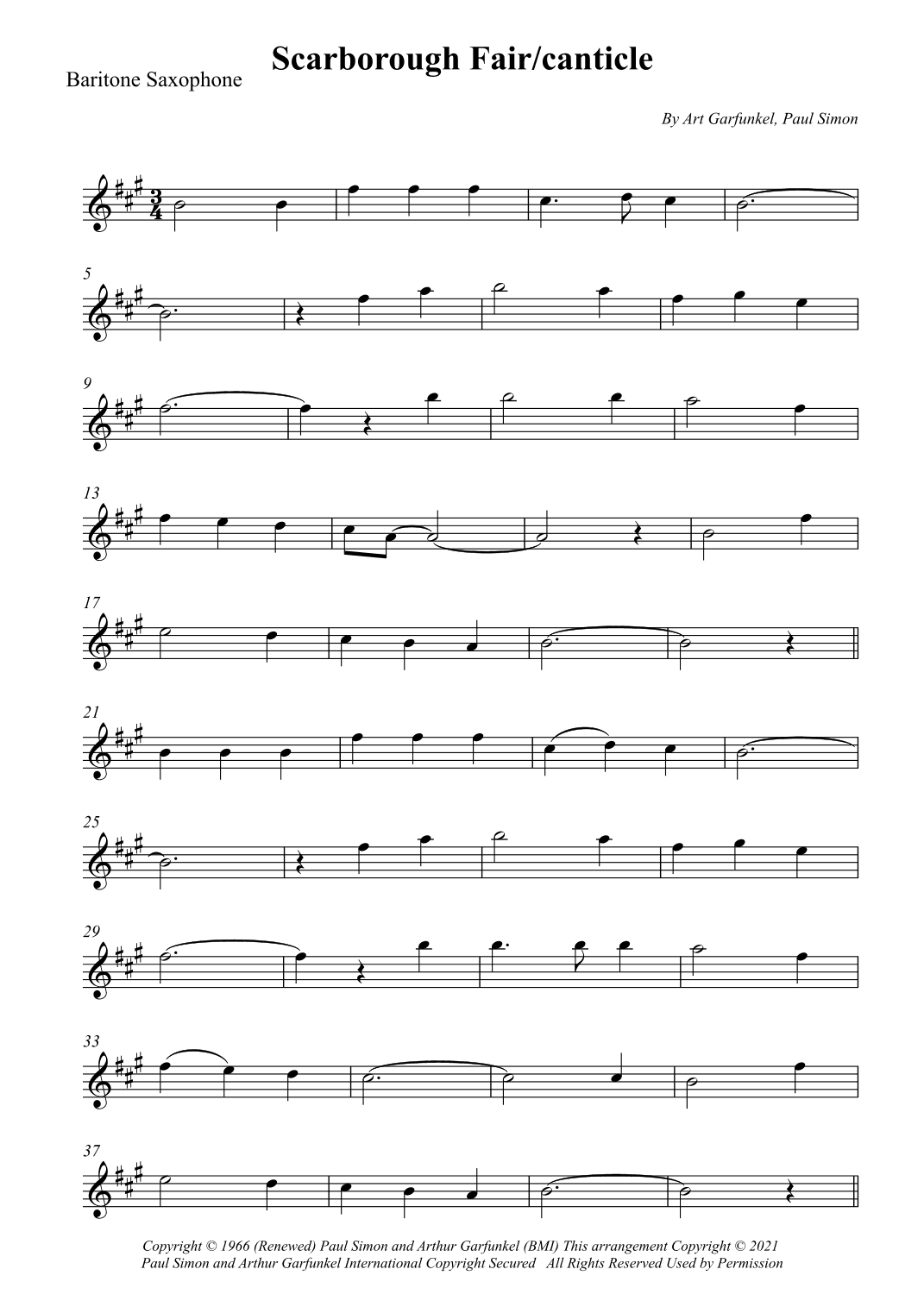 Scarborough Fair/canticle (arr. Wesley S. SIlva)