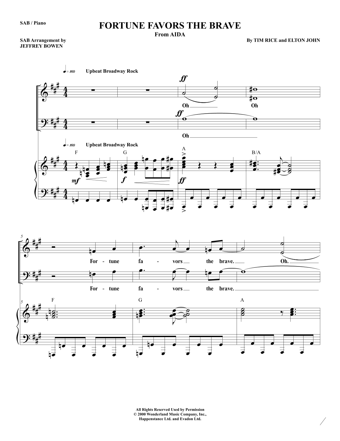 Fortune Favors The Brave (arr. Jeffrey Bowen)