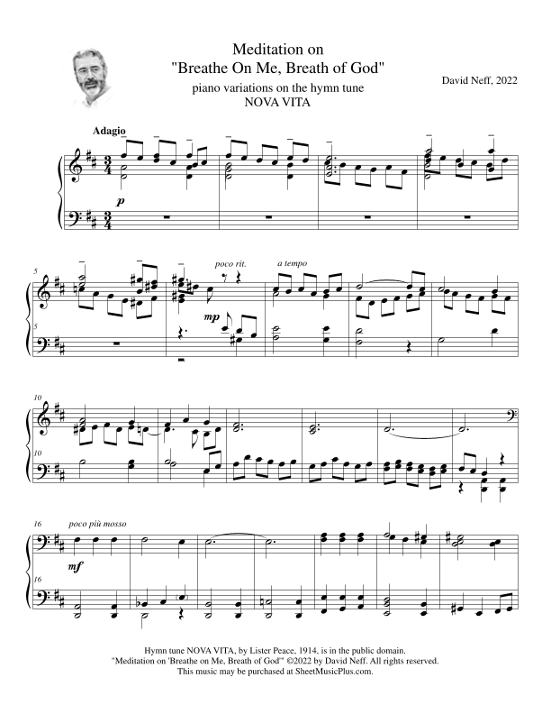 Meditation on "Breath on Me, Breath of God" (variations on the hymn tune Nova Vita)