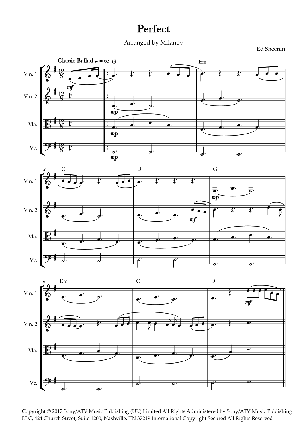 Perfect (arr. Milanov)