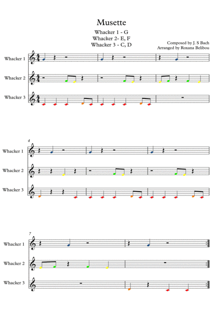 Musette for 8 Notes Diatonic Boomwhackers (arr. Roxana Belibou)