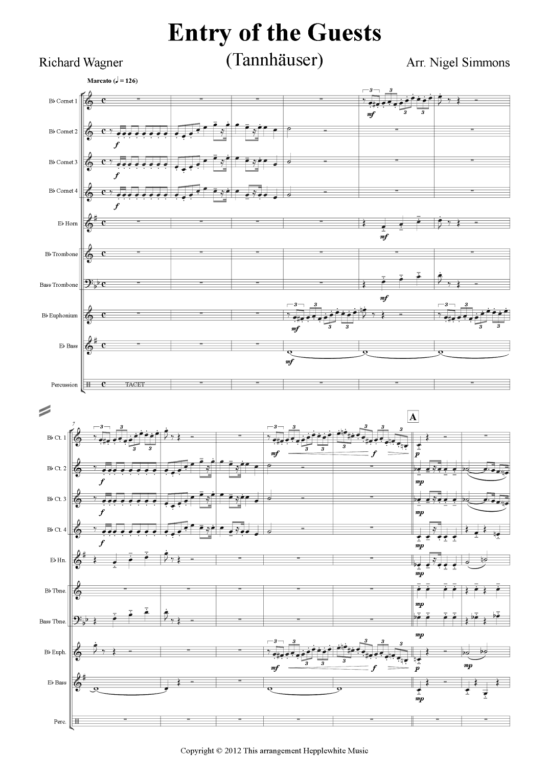 Entry Of The Guests (Tannhauser) (arr. Nigel Simmons)