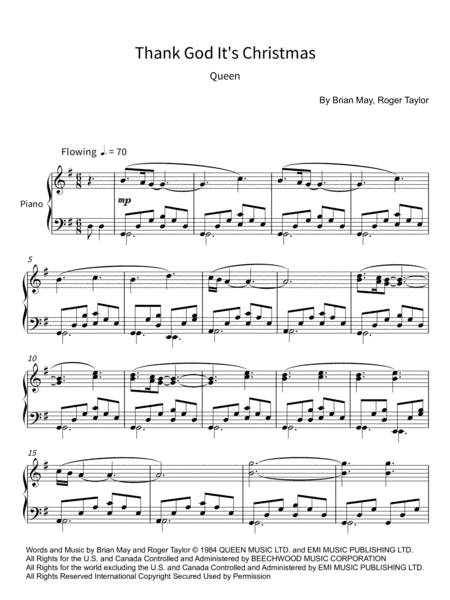 Thank God It's Christmas (arr. Martin Malto)