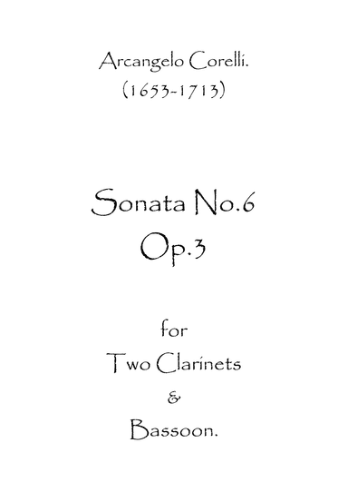 Sonata No.6 Op.3 (arr. Spence Bundy)