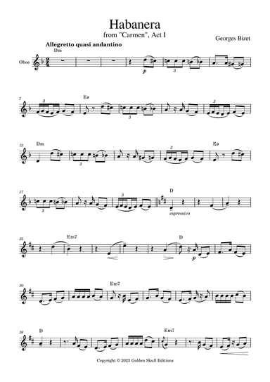 Habanera from "Carmen" (arr. Golden Skull Editions)