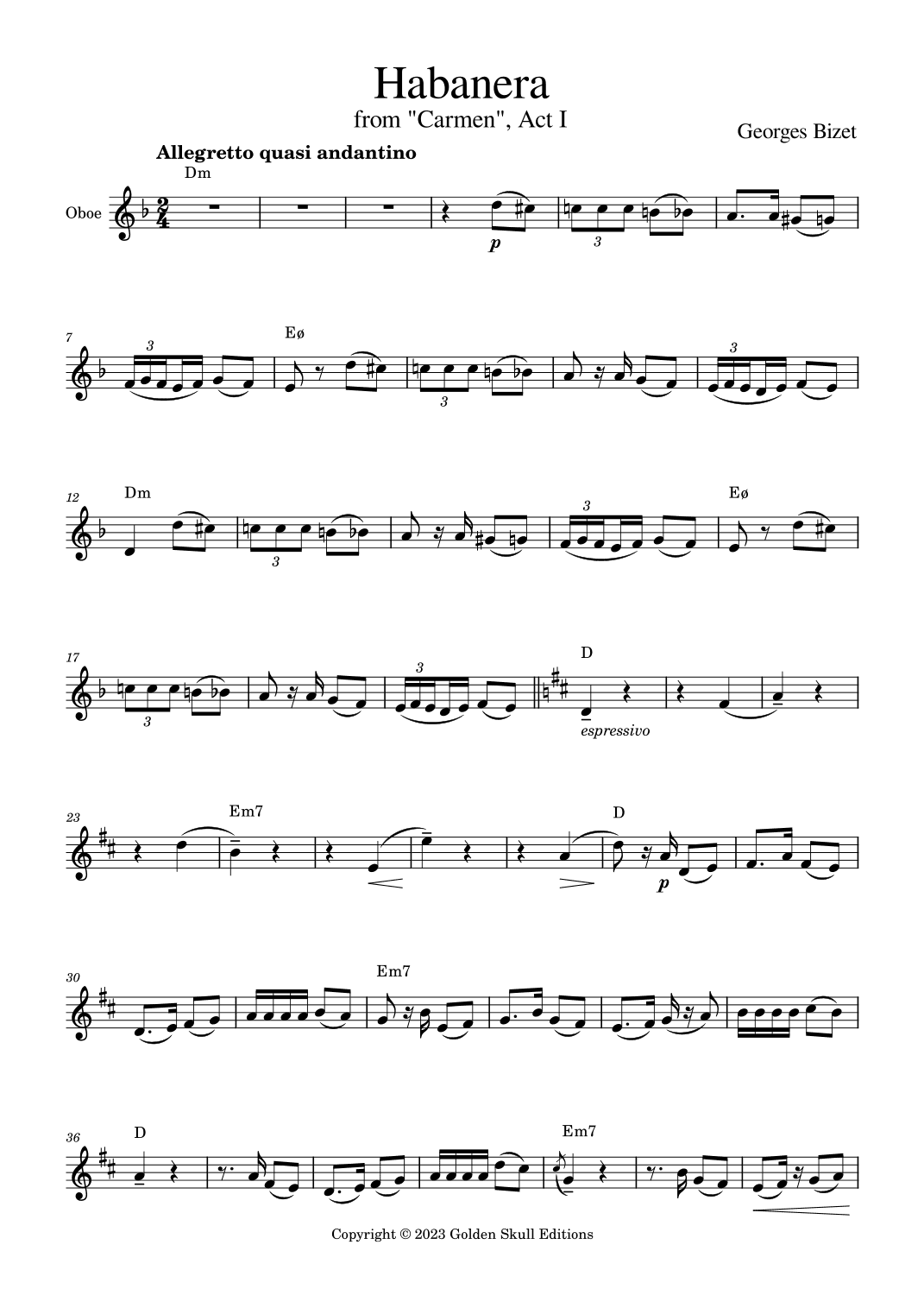 Habanera from "Carmen" (arr. Golden Skull Editions)