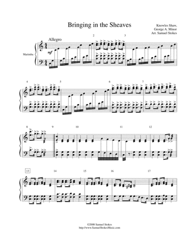 Bringing in the Sheaves - for marimba solo (arr. Samuel Stokes)