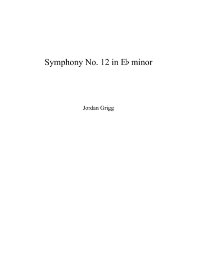 Symphony No.12 in E flat Minor Score and parts