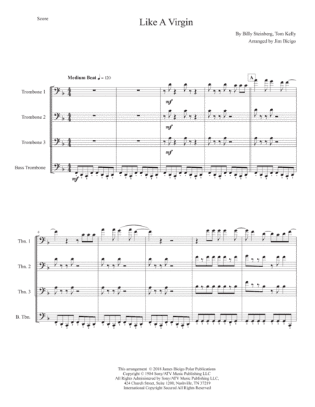 Like A Virgin (arr. Jim Bicigo)