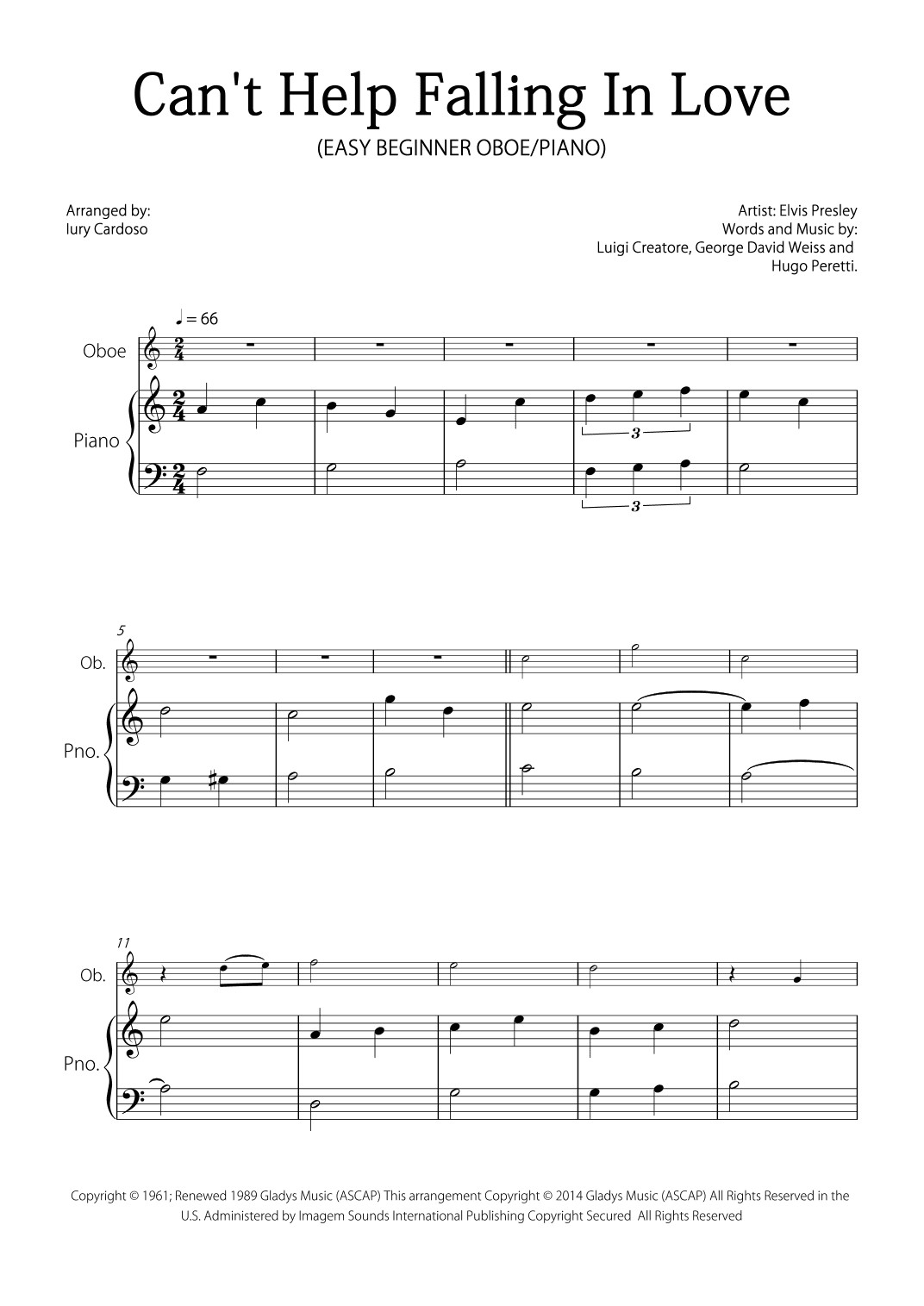 Can't Help Falling In Love (arr. Iury Cardoso)