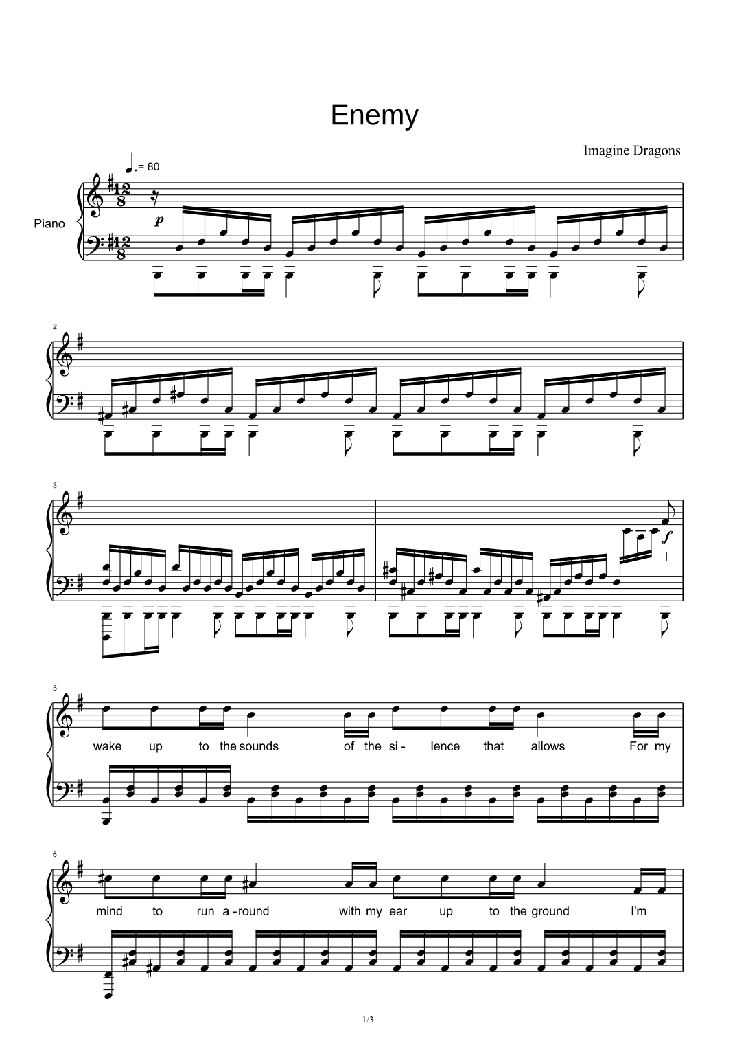 Enemy (arr. Imagine Dragons)