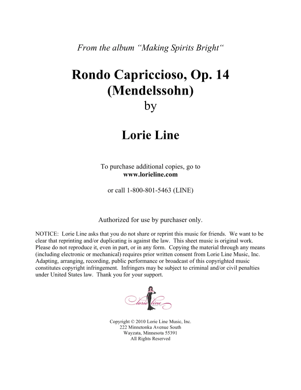 Rondo Capriccioso, Op.14 (arr. Lorie Line)