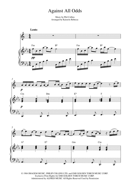 Against All Odds (take A Look At Me Now) (arr. Kaiserin Rebecca)