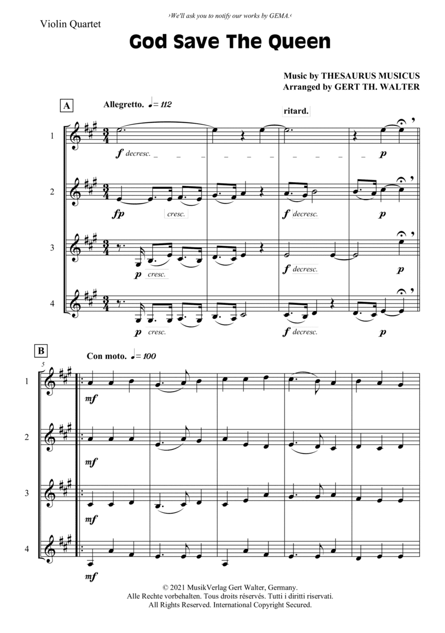 God Save The Queen (arr. Gert Th. Walter)