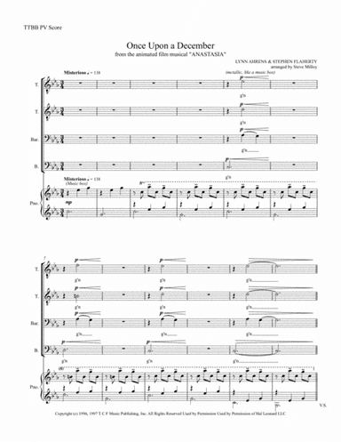 Once Upon A December from the Twentieth Century Fox Motion Picture ANASTASIA (arr. Steve Milloy)