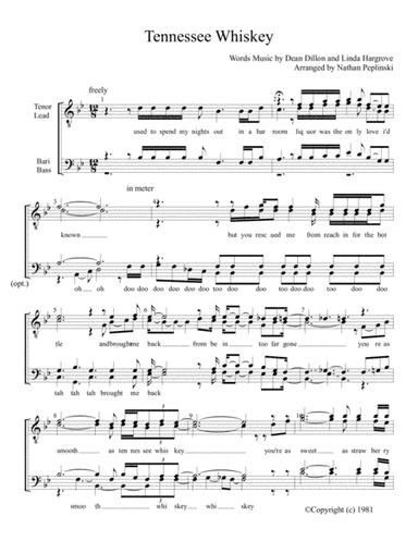 (Smooth As) Tennessee Whiskey (arr. Nathan Peplinski)