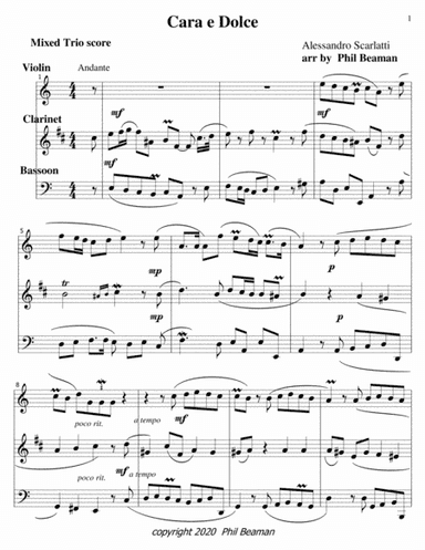 Cara e Dolce-Scarlatti-Mixed Trio 3 (arr. Phil Beaman)