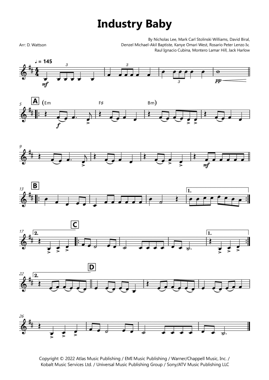 Industry Baby (arr. Douglas Wattson)