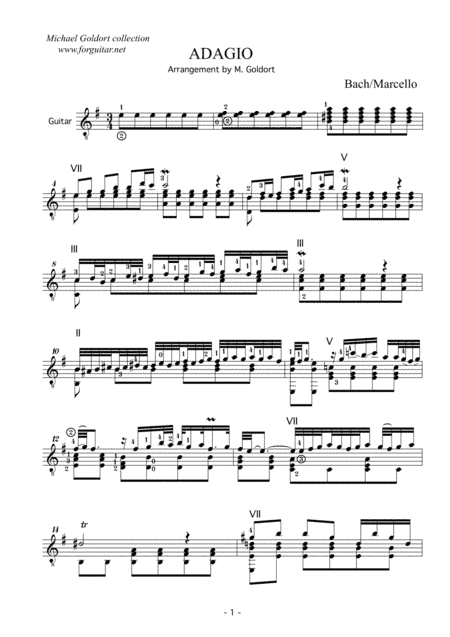 Bach - Marcello - "Adagio" (arr. Michael Goldort)