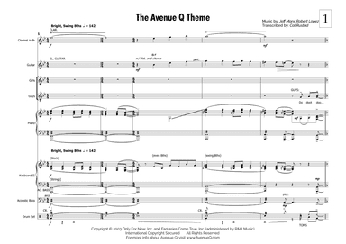 The Avenue Q Theme - Score Only (arr. Cal Rustad)
